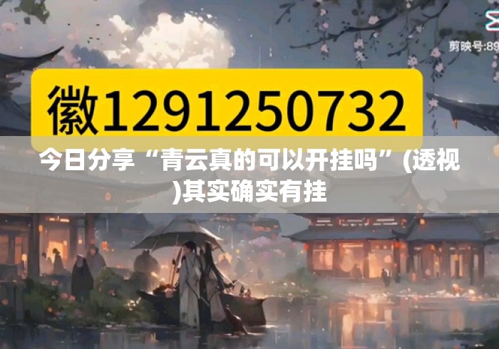 今日分享“青云真的可以开挂吗”(透视)其实确实有挂