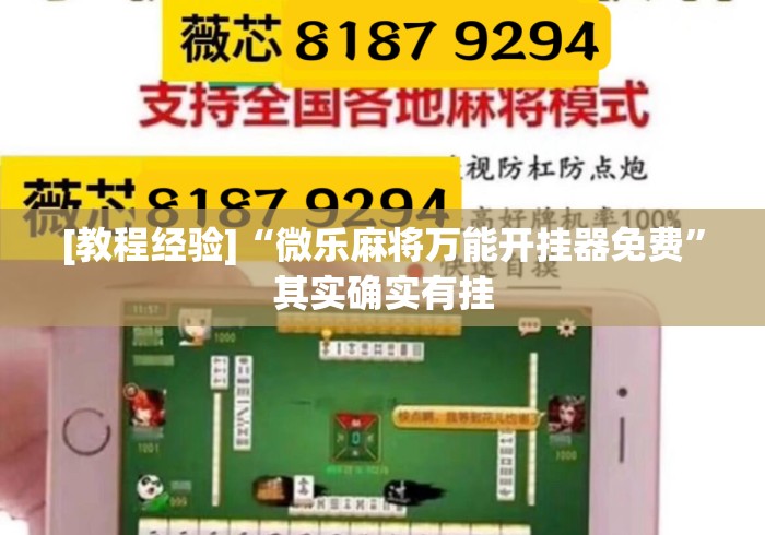 [教程经验]“微乐麻将万能开挂器免费”其实确实有挂
