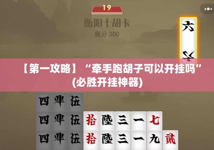 【第一攻略】“牵手跑胡子可以开挂吗”(必胜开挂神器)