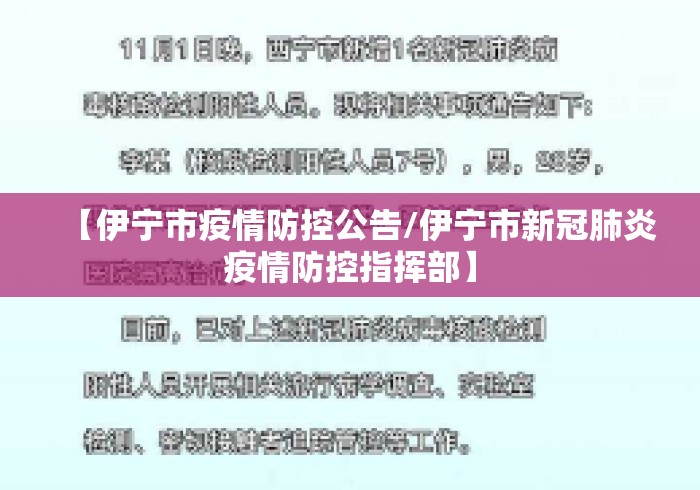 【伊宁市疫情防控公告/伊宁市新冠肺炎疫情防控指挥部】 【伊宁市疫情防控公告/伊宁市新冠肺炎疫情防控指挥部】