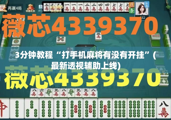 3分钟教程“打手机麻将有没有开挂”(最新透视辅助上线)