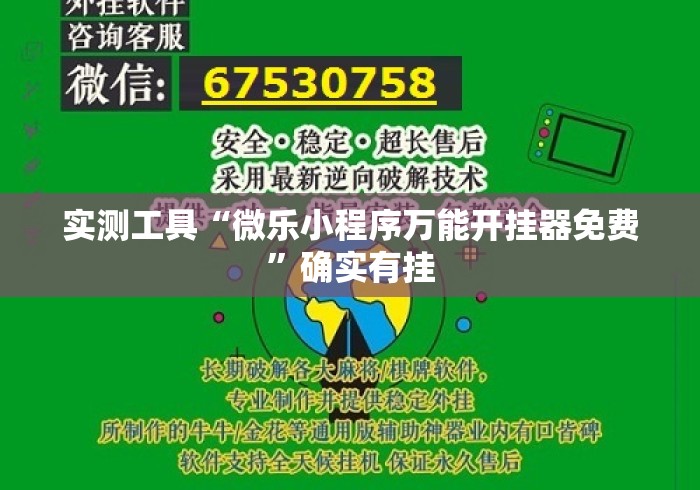 实测工具“微乐小程序万能开挂器免费	”确实有挂