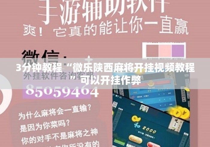 3分钟教程“微乐陕西麻将开挂视频教程”可以开挂作弊
