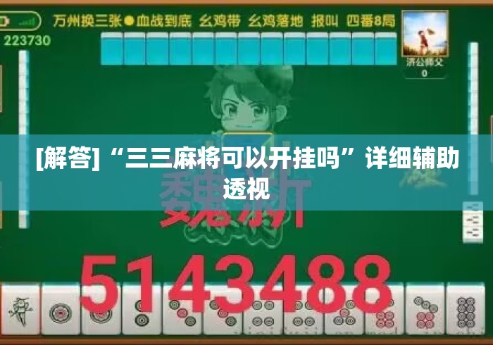 [解答]“三三麻将可以开挂吗	”详细辅助透视