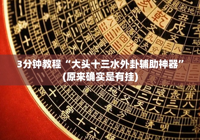 3分钟教程“大头十三水外卦辅助神器”(原来确实是有挂)