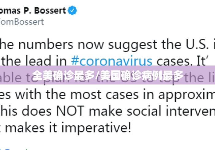 全美确诊最多/美国确诊病例最多