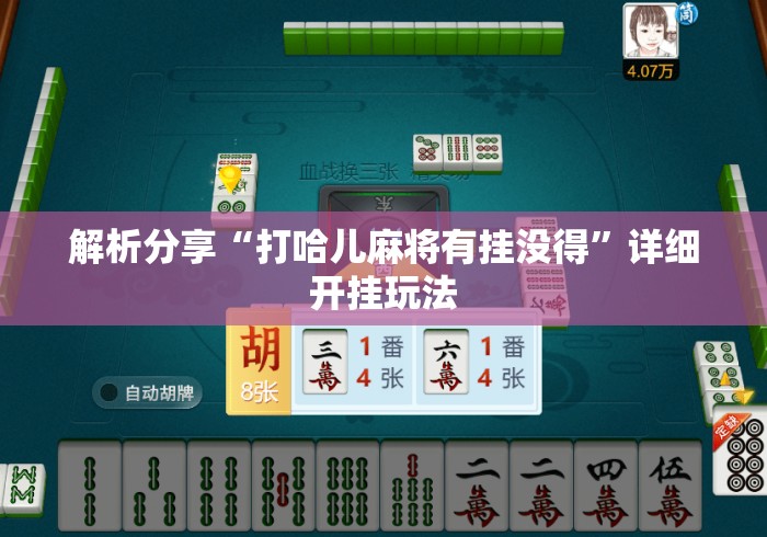 解析分享“打哈儿麻将有挂没得”详细开挂玩法