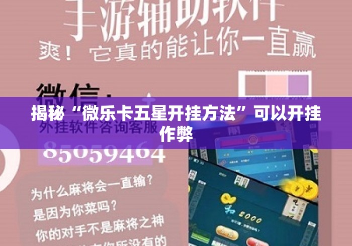 揭秘“微乐卡五星开挂方法”可以开挂作弊