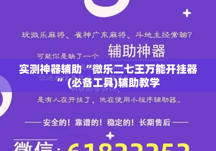 实测神器辅助“微乐二七王万能开挂器”(必备工具)辅助教学