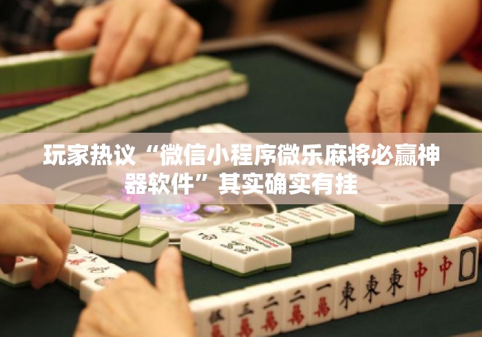 玩家热议“微信小程序微乐麻将必赢神器软件	”其实确实有挂