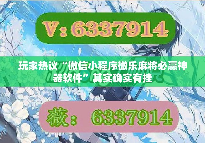 玩家热议“微信小程序微乐麻将必赢神器软件”其实确实有挂
