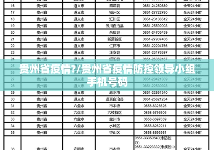 贵州省疫情?/贵州省疫情防控领导小组手机号码