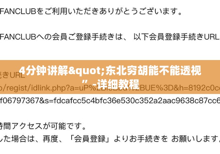 4分钟讲解"东北穷胡能不能透视	”-详细教程