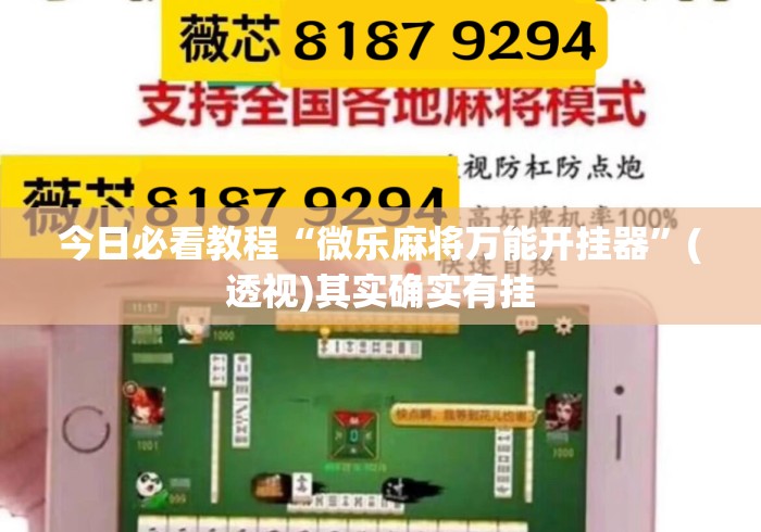 今日必看教程“微乐麻将万能开挂器”(透视)其实确实有挂
