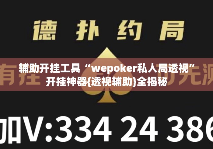 辅助开挂工具“wepoker私人局透视”开挂神器{透视辅助}全揭秘