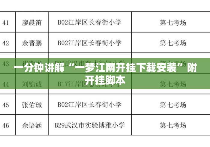 一分钟讲解“一梦江南开挂下载安装”附开挂脚本