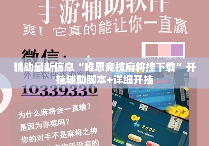 辅助最新信息“唯思竞技麻将挂下载	”开挂辅助脚本+详细开挂