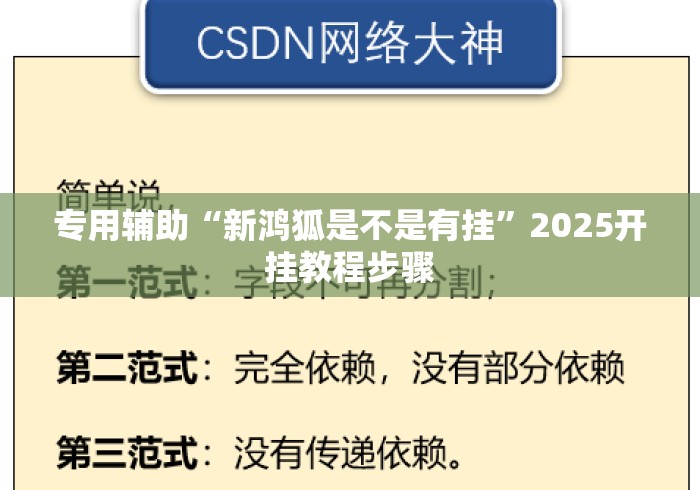专用辅助“新鸿狐是不是有挂”2025开挂教程步骤