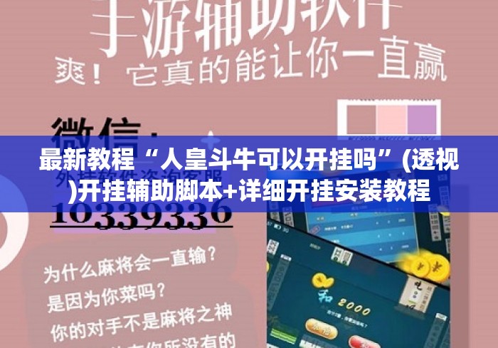 最新教程“人皇斗牛可以开挂吗”(透视)开挂辅助脚本+详细开挂安装教程