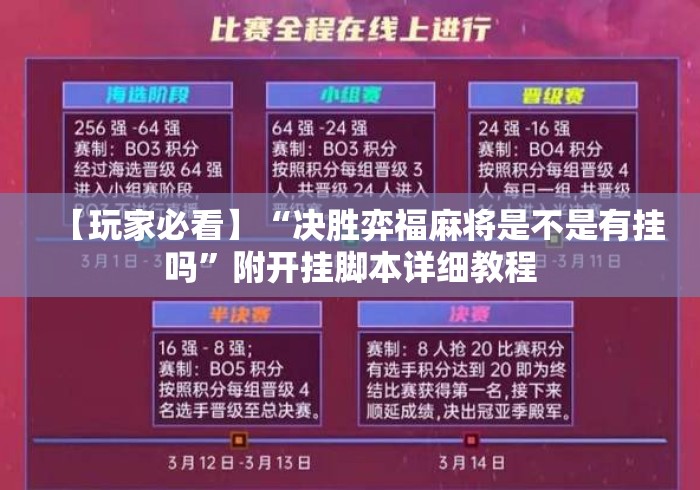 【玩家必看】“决胜弈福麻将是不是有挂吗”附开挂脚本详细教程