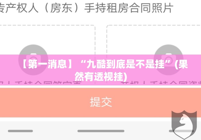 【第一消息】“九酷到底是不是挂”(果然有透视挂)