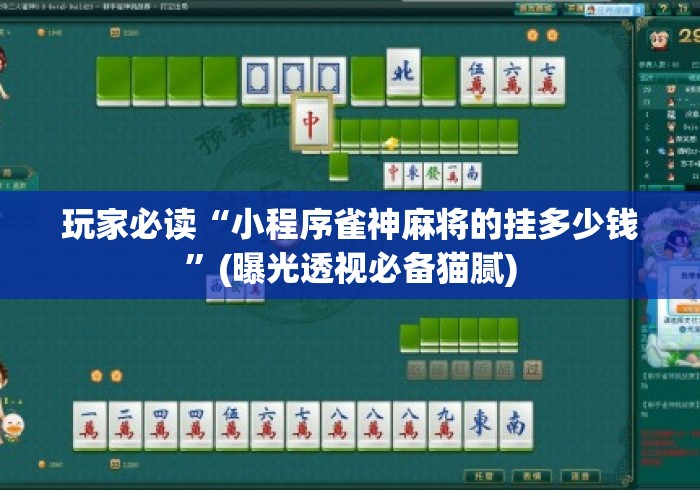 玩家必读“小程序雀神麻将的挂多少钱	”(曝光透视必备猫腻)