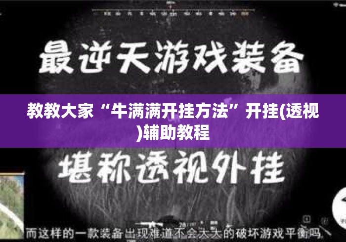 教教大家“牛满满开挂方法”开挂(透视)辅助教程