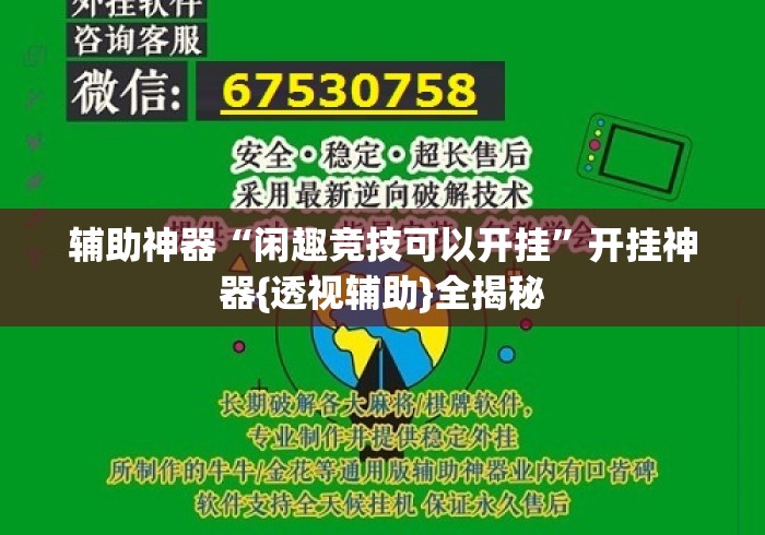 辅助神器“闲趣竞技可以开挂”开挂神器{透视辅助}全揭秘