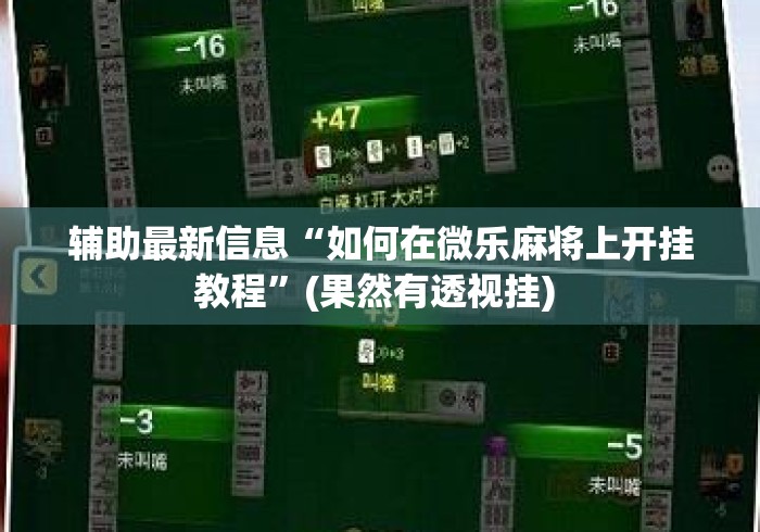 辅助最新信息“如何在微乐麻将上开挂教程”(果然有透视挂) 