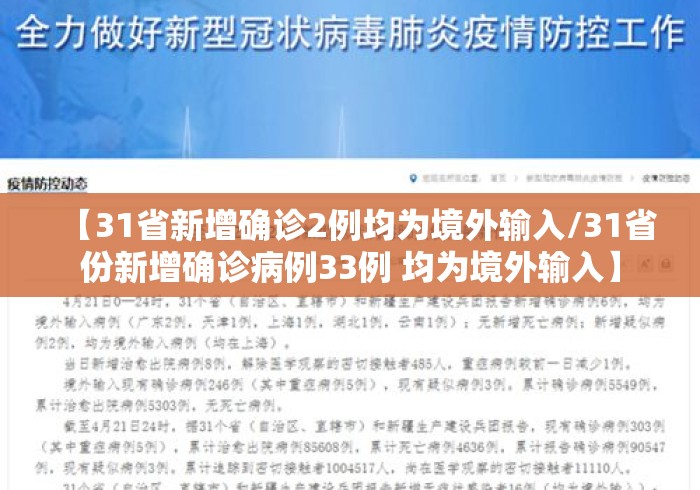 【31省新增确诊2例均为境外输入/31省份新增确诊病例33例 均为境外输入】