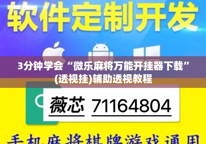 3分钟学会“微乐麻将万能开挂器下载”(透视挂)辅助透视教程