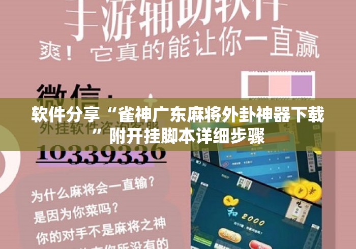 软件分享“雀神广东麻将外卦神器下载	”附开挂脚本详细步骤