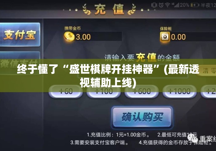终于懂了“盛世棋牌开挂神器”(最新透视辅助上线)