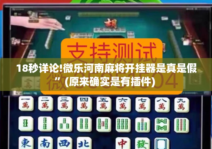 18秒详论!微乐河南麻将开挂器是真是假”(原来确实是有插件) 