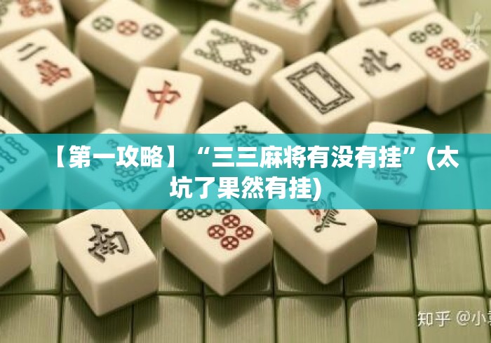 【第一攻略】“三三麻将有没有挂”(太坑了果然有挂)