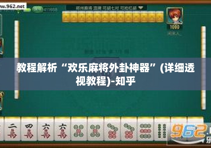 教程解析“欢乐麻将外卦神器”(详细透视教程)-知乎