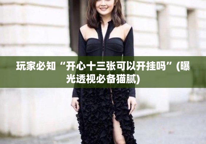 玩家必知“开心十三张可以开挂吗	”(曝光透视必备猫腻)