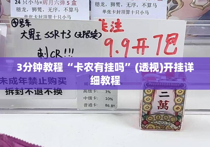 3分钟教程“卡农有挂吗”(透视)开挂详细教程