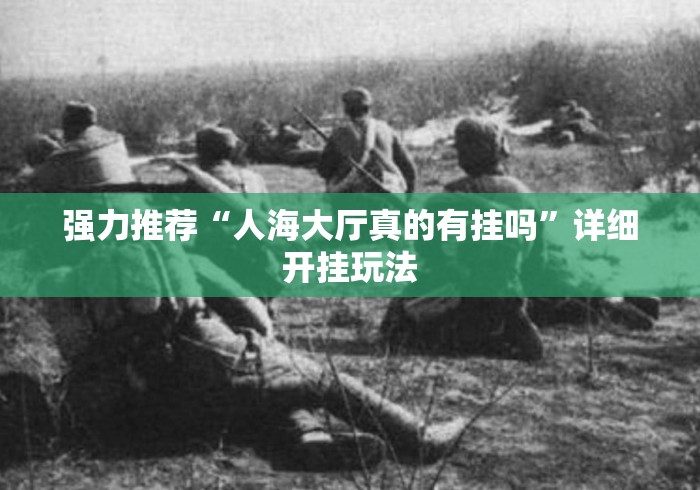 强力推荐“人海大厅真的有挂吗”详细开挂玩法