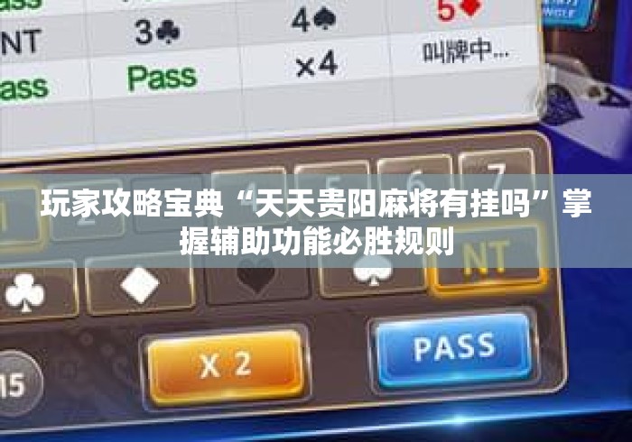 玩家攻略宝典“天天贵阳麻将有挂吗	”掌握辅助功能必胜规则