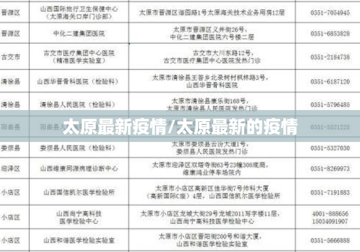 太原最新疫情/太原最新的疫情 太原最新疫情/太原最新的疫情