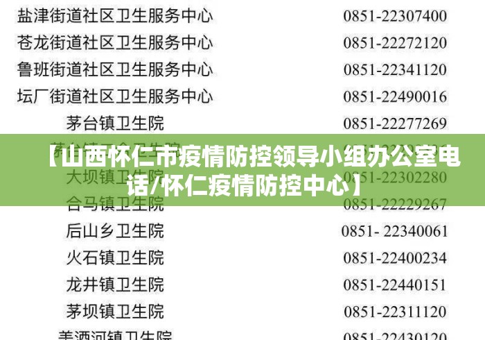 【山西怀仁市疫情防控领导小组办公室电话/怀仁疫情防控中心】 【山西怀仁市疫情防控领导小组办公室电话/怀仁疫情防控中心】