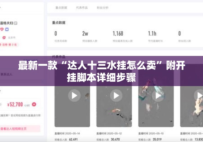 最新一款“达人十三水挂怎么卖”附开挂脚本详细步骤