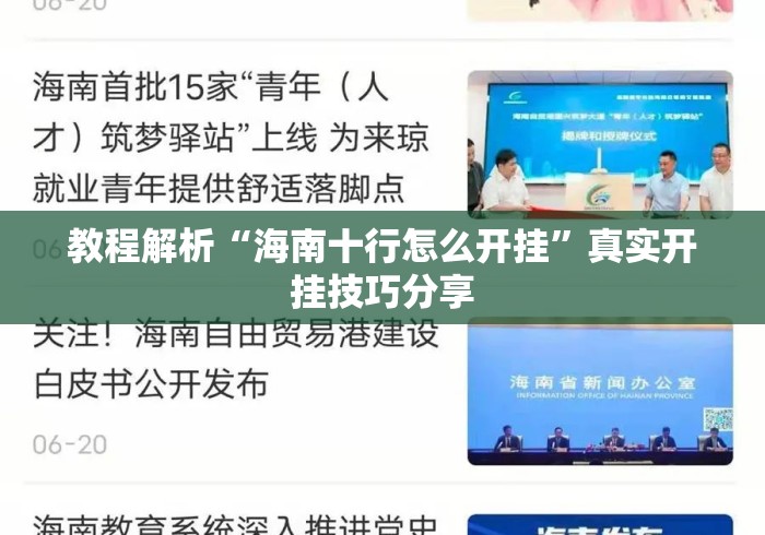 教程解析“海南十行怎么开挂”真实开挂技巧分享