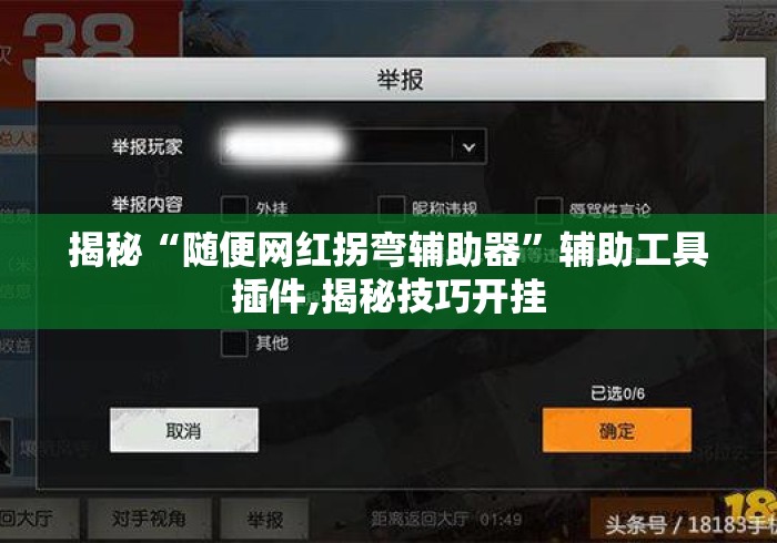 揭秘“随便网红拐弯辅助器	”辅助工具插件,揭秘技巧开挂