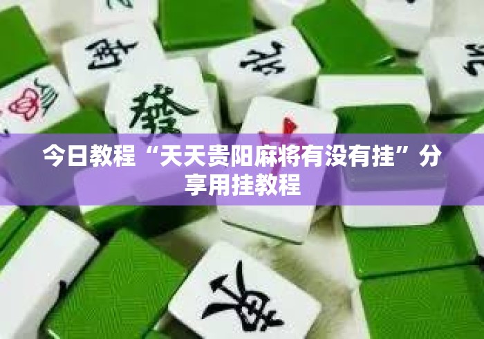 今日教程“天天贵阳麻将有没有挂	”分享用挂教程