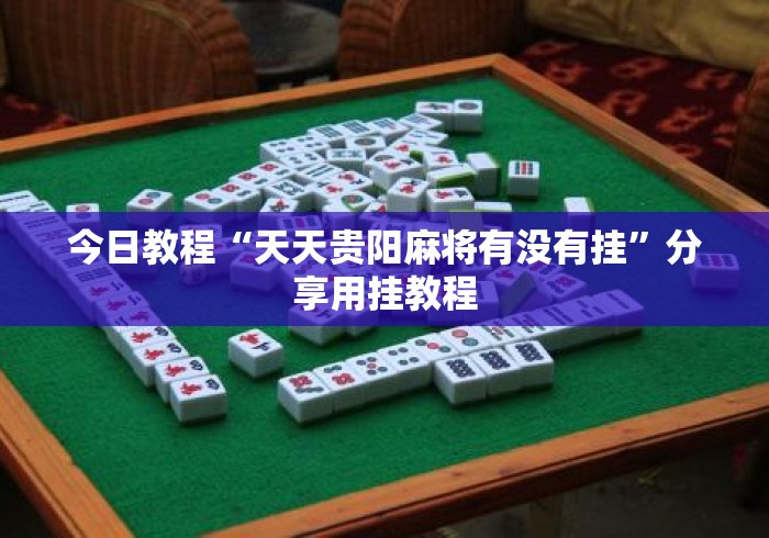 今日教程“天天贵阳麻将有没有挂”分享用挂教程