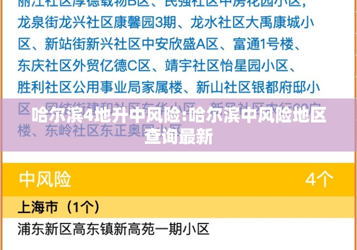 哈尔滨4地升中风险:哈尔滨中风险地区查询最新 哈尔滨4地升中风险:哈尔滨中风险地区查询最新