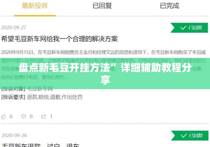 盘点新毛豆开挂方法”详细辅助教程分享