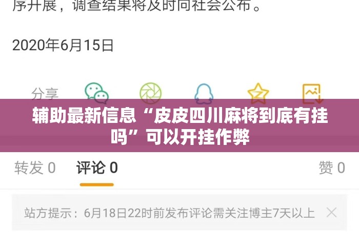辅助最新信息“皮皮四川麻将到底有挂吗”可以开挂作弊